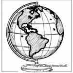Kid-Friendly Cartoon Globe Coloring Pages 4
