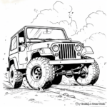 Kid-Friendly Cartoon Jeep Coloring Pages 2