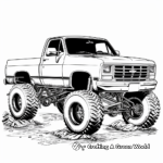 Kid-Friendly Cartoon Lifted Truck Coloring Pages 2