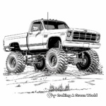 Kid-Friendly Cartoon Lifted Truck Coloring Pages 3