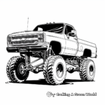 Kid-Friendly Cartoon Lifted Truck Coloring Pages 4