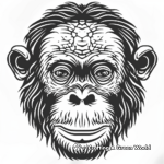 Kid-Friendly Cartoon Orangutan Face Coloring Pages 2