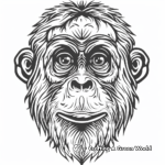 Kid-Friendly Cartoon Orangutan Face Coloring Pages 3