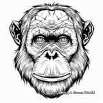 Kid-Friendly Cartoon Orangutan Face Coloring Pages 4