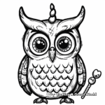 Kid-Friendly Cartoon Owlicorn Coloring Pages 1