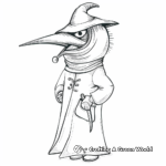 Kid-Friendly Cartoon Plague Doctor Coloring Pages 1