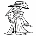 Kid-Friendly Cartoon Plague Doctor Coloring Pages 3