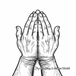 Kid-Friendly Cartoon Praying Hands Coloring Pages 1