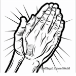 Kid-Friendly Cartoon Praying Hands Coloring Pages 2