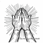 Kid-Friendly Cartoon Praying Hands Coloring Pages 3