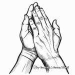 Kid-Friendly Cartoon Praying Hands Coloring Pages 4
