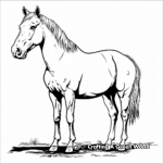 Kid-Friendly Cartoon Quarter Horse Coloring Pages 1