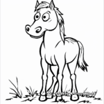 Kid-Friendly Cartoon Quarter Horse Coloring Pages 2
