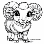 Kid-Friendly Cartoon Ram Coloring Pages 3