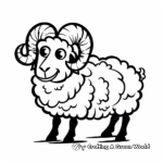 Kid-Friendly Cartoon Ram Coloring Pages 4