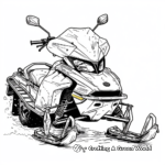 Kid-Friendly Cartoon Snowmobile Coloring Pages 1