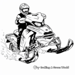 Kid-Friendly Cartoon Snowmobile Coloring Pages 2