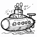 Kid-Friendly Cartoon Submarine Coloring Pages 1