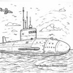Kid-Friendly Cartoon Submarine Coloring Pages 2