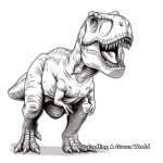 Kid-Friendly Cartoon T-Rex Coloring Pages 1