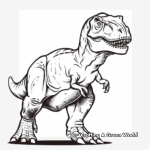 Kid-Friendly Cartoon T-Rex Coloring Pages 2