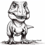 Kid-Friendly Cartoon T-Rex Coloring Pages 3