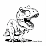 Kid-Friendly Cartoon T-Rex Coloring Pages 4