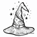 Kid-Friendly Cartoon Witch Hat Coloring Pages 3