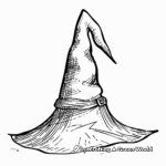 Kid-Friendly Cartoon Witch Hat Coloring Pages 4