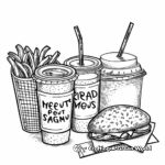 Kid Friendly Fast Food Menu Coloring Pages 1