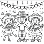 Kid-friendly Fiesta Theme Coloring Pages 2