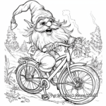Kid-Friendly Gnome on a Bike Coloring Pages 2