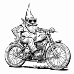 Kid-Friendly Gnome on a Bike Coloring Pages 3