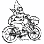 Kid-Friendly Gnome on a Bike Coloring Pages 4