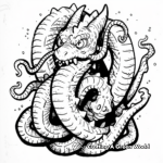 Kid-Friendly Hydra Dragon Cartoon Coloring Pages 3