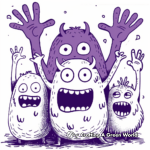 Kid-Friendly Purple Cartoon Characters Coloring Pages 3