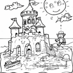 Kid-Friendly Sandcastle Building Coloring Pages 4