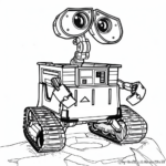 Kid-Friendly Wall-E Robot Coloring Pages 1