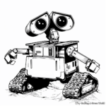 Kid-Friendly Wall-E Robot Coloring Pages 2