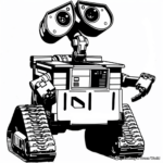 Kid-Friendly Wall-E Robot Coloring Pages 3