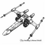 Kid-Friendly X-Wing Fighter Coloring Pages 3
