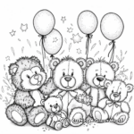 Kids' Favorite Stuffed Animal Party Coloring Pages 1
