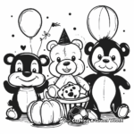 Kids' Favorite Stuffed Animal Party Coloring Pages 2