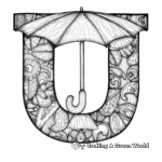 Kids Friendly U for Umbrella Coloring Pages 2