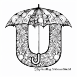 Kids Friendly U for Umbrella Coloring Pages 3
