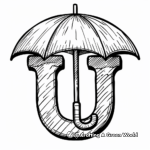 Kids Friendly U for Umbrella Coloring Pages 4