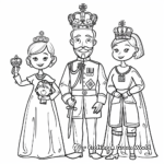 King and Queen Royal Family Coloring Pages: King, Queen, and Prince 1