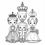 King and Queen Royal Family Coloring Pages: King, Queen, and Prince 2