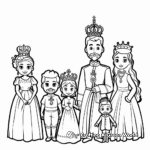 King and Queen Royal Family Coloring Pages: King, Queen, and Prince 4