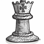 King Chess Piece Coloring Pages 2